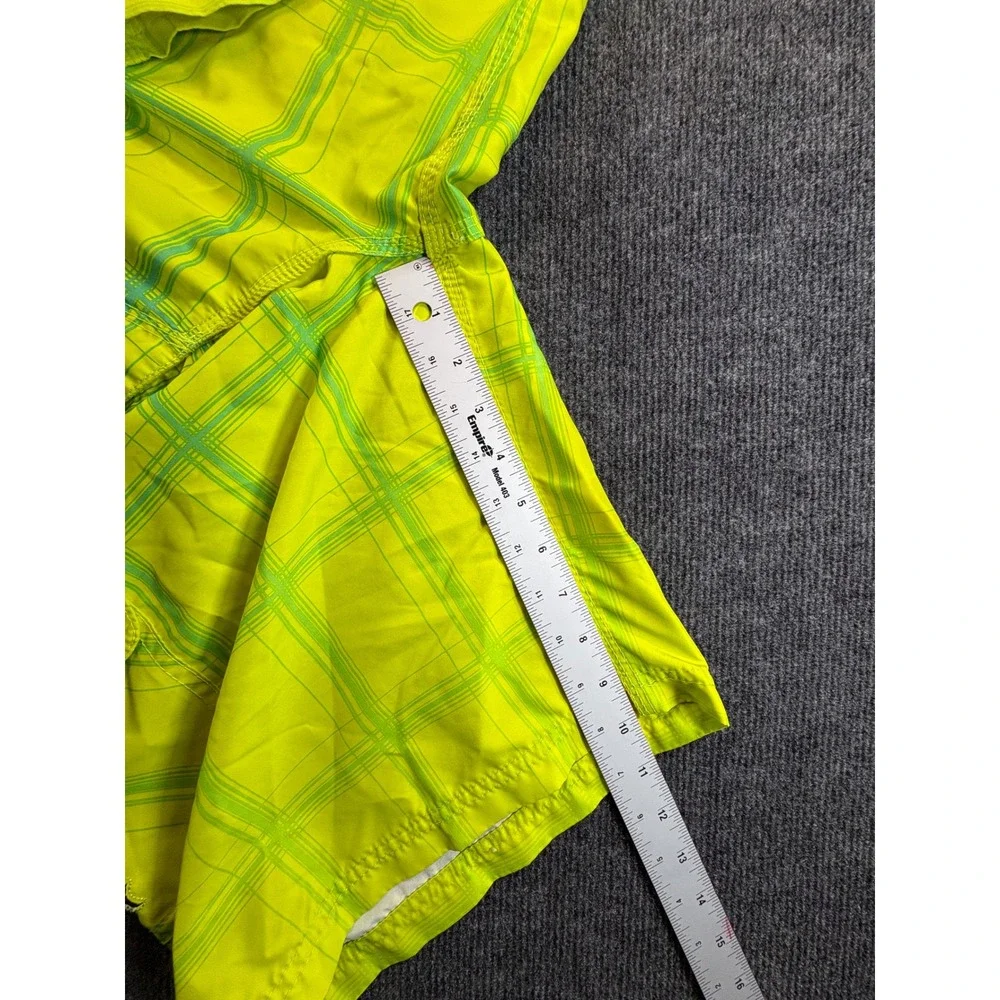 Hurley Texas Tech Red Raiders Board Shorts Mens 33 Neon Lime Green Plaid Cargo